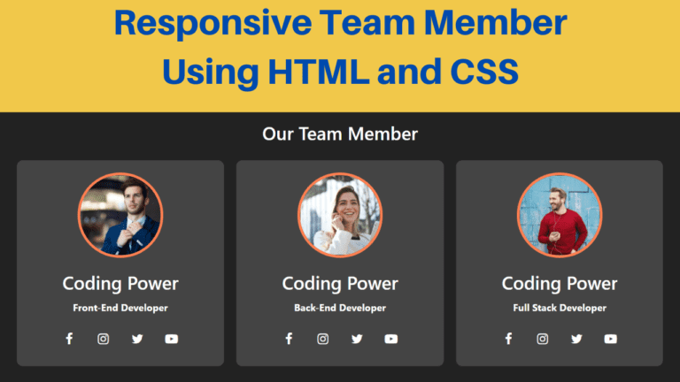 Team Section Using HTML & CSS