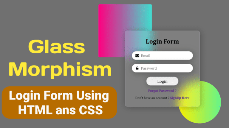 Login Form Using HTML and CSS