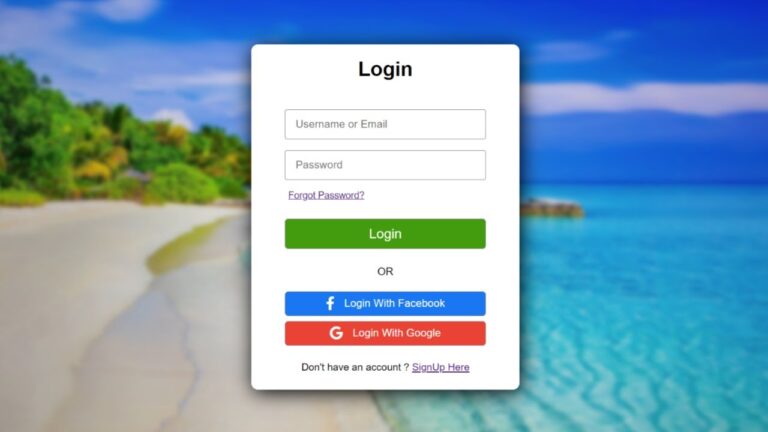 Login Form In HTML and CSS