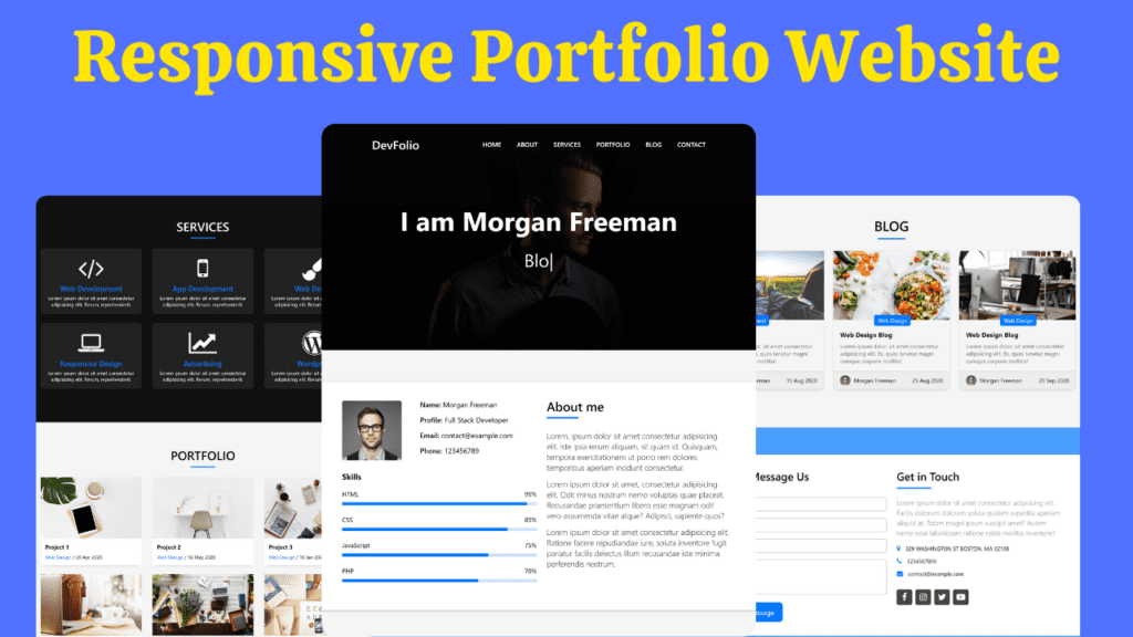 Responsive Personal Portfolio Website Using HTML, CSS, and JavaScript ...