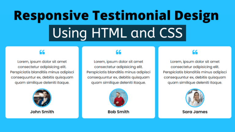Responsive Testimonial Design Using HTML and CSS