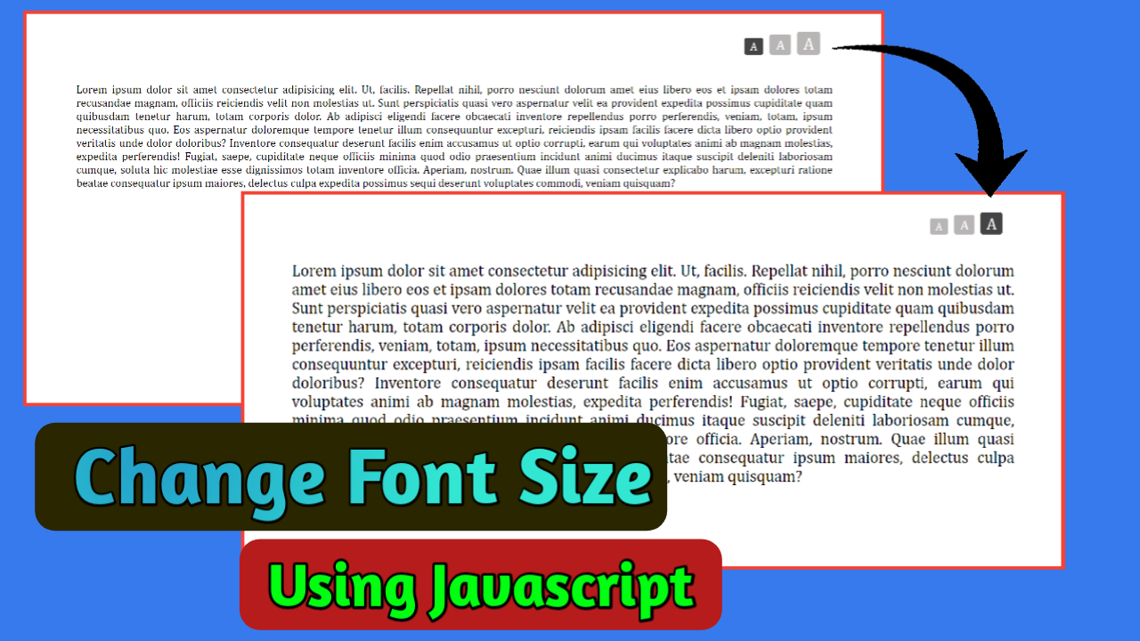 Change font size with Button using JavaScript