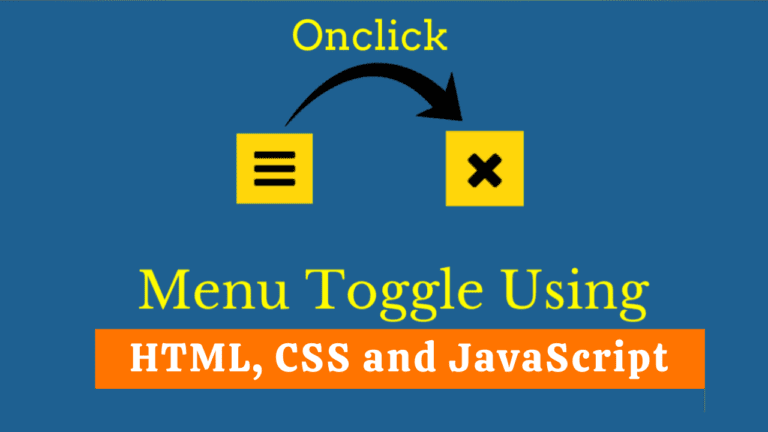 Toggle Menu Icon Using JavaScript