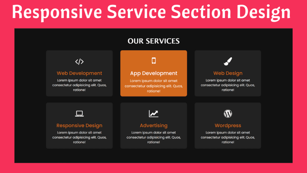 Responsive Services Section Using HTML & CSS » Coding Power