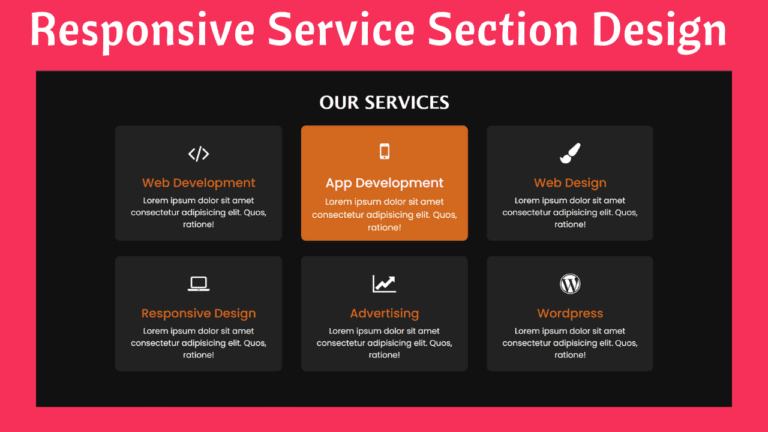 Responsive Services Section Using HTML & CSS